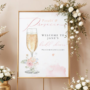 JANE Blush Bloemenbloemblaadjes & Prosecco Vrijgez Poster