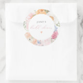 JANE Blush Bloemenbloemblaadjes & Prosecco Vrijgez Ronde Sticker (Tas)