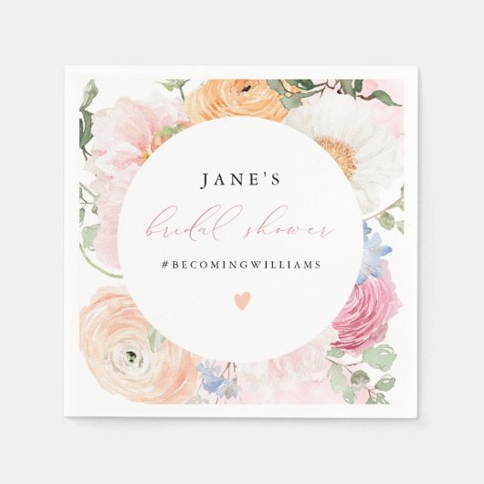 JANE Blush Bloemenbloemblaadjes & Prosecco Vrijgez Servet (Voorkant)