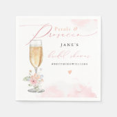 JANE Blush Bloemenkroon & Prosecco Bruidsfeest Servet (Voorkant)