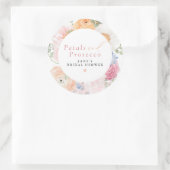 JANE Blush Bloemenkroon & Prosecco Bruiloftsfeest Ronde Sticker (Tas)