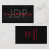 JANE DOE FOTOGRAPHY VISITEKAARTJE (Voorkant / Achterkant)