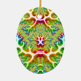 JANE ~ EASTER EGG ~ Multicolored Fractal ~ Keramisch Ornament