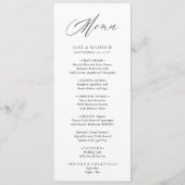 Jane Eenvoudig Modern Elegant Zwart Script Bruilof Menu (Voorkant)