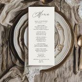Jane Eenvoudig Modern Elegant Zwart Script Bruilof Menu