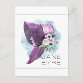 Jane Eyre Bonnet Flowers Paarse en Blauw Briefkaart (Voorkant)