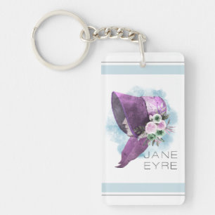 Jane Eyre Bonnet Flowers Paarse en Blauw Sleutelhanger