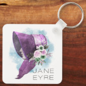 Jane Eyre Bonnet Flowers Paarse en Blauw Sleutelhanger (Achterkant)