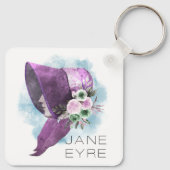 Jane Eyre Bonnet Flowers Paarse en Blauw Sleutelhanger (Achterkant)