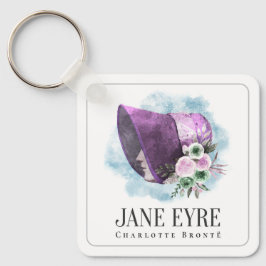 Jane Eyre Bonnet Paarse Bonnet en Bloemen Sleutelhanger
