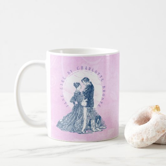 Jane Eyre en Edward Rochester met Pilot Pink Koffiemok (Met donut)