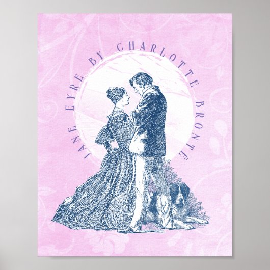 Jane Eyre en Edward Rochester met Pilot Pink Poster (Voorkant)