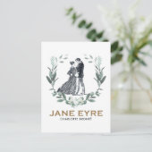 Jane Eyre en Edward Rochester met Wreath Briefkaart (Staand voorkant)