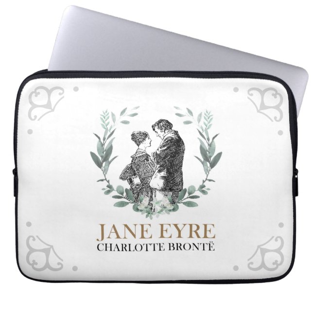Jane Eyre en Edward Rochester met Wreath Laptop Sleeve (Voorkant)
