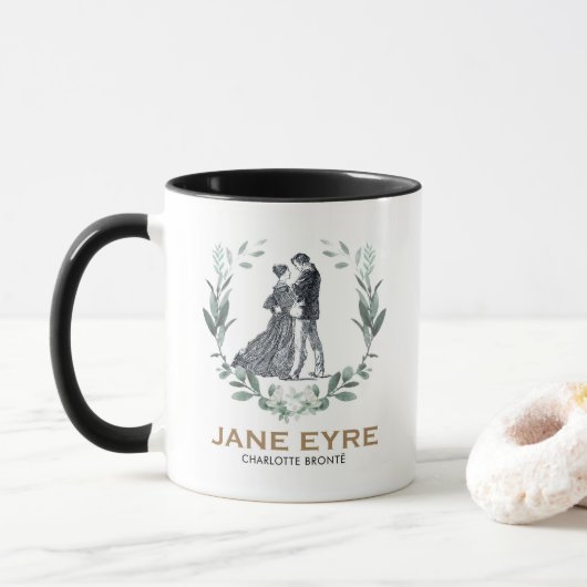 Jane Eyre en Edward Rochester met Wreath Mok (Met donut)