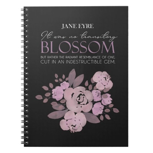 Jane Eyre - Geen overgangsbloesem - Rozen Black Notitieboek (Voorkant)