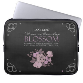 Jane Eyre - Geen overgangsbloesem - Rozen op zwart Laptop Sleeve