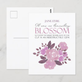 Jane Eyre - Geen tijdelijke bloesem - Roze rozen Briefkaart