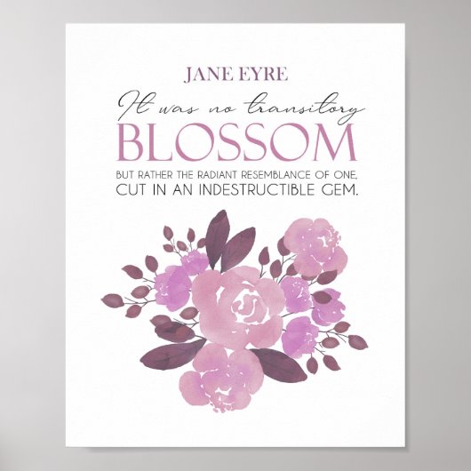 Jane Eyre - Geen tijdelijke bloesem - Roze rozen Poster (Voorkant)