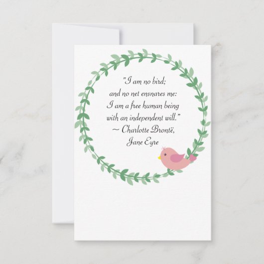Jane Eyre I Am No Bird Quote Bedankkaart (Voorkant)