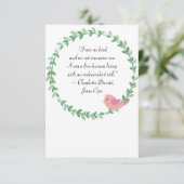 Jane Eyre I Am No Bird Quote Bedankkaart (Staand voorkant)