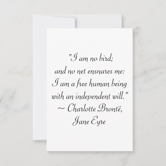 Jane Eyre I Am No Bird Quote Bedankkaart (Voorkant)