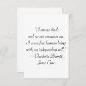 Jane Eyre I Am No Bird Quote Bedankkaart (Voorkant / Achterkant)