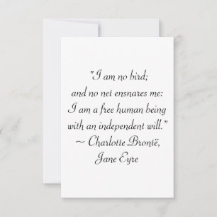Jane Eyre I Am No Bird Quote Bedankkaart