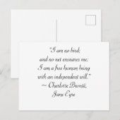 Jane Eyre I Am No Bird Quote Briefkaart (Voorkant / Achterkant)