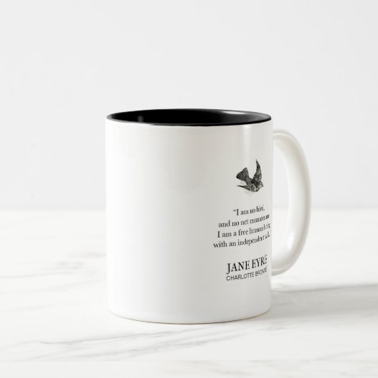 Jane Eyre - I Am No Bird quote Tweekleurige Koffiemok (Voorkant rechts)