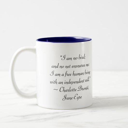 Jane Eyre I Am No Bird Quote Tweekleurige Koffiemok (Links)