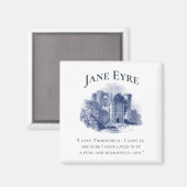 Jane Eyre - I Love Thornfield - Castle Square Magneet (Voorkant / Achterkant)