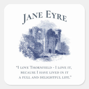 Jane Eyre - I Love Thornfield - Castle Vierkante Sticker