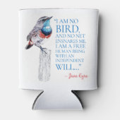 Jane Eyre - ik ben geen vogel - Blauwe gekleurde v Blikjeskoeler (Voorkant)