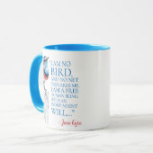 Jane Eyre - ik ben geen vogel - Blauwe gekleurde v Mok (Voorkant links)