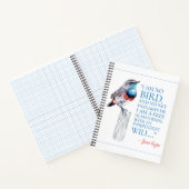 Jane Eyre - ik ben geen vogel - Blauwe gekleurde v Notitieboek (Binnen)