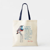 Jane Eyre - ik ben geen vogel - Blauwe gekleurde v Tote Bag (Achterkant)