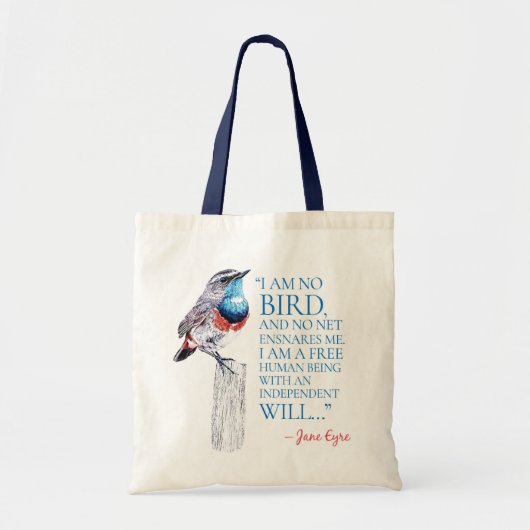 Jane Eyre - ik ben geen vogel - Blauwe gekleurde v Tote Bag (Voorkant)