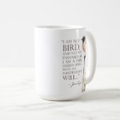 Jane Eyre - ik ben geen vogel - bruine vogel Koffiemok (Voorkant rechts)