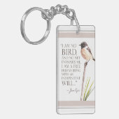 Jane Eyre - ik ben geen vogel - bruine vogel Sleutelhanger (Voorkant Links)