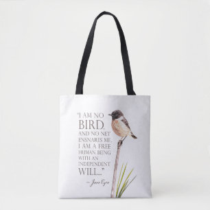Jane Eyre - ik ben geen vogel - bruine vogel Tote Bag