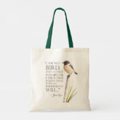 Jane Eyre - ik ben geen vogel - bruine vogel Tote Bag (Achterkant)