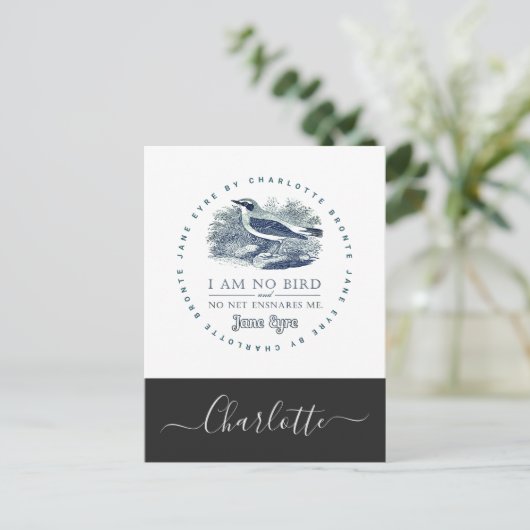 Jane Eyre - ik ben geen vogel - voeg Jouw naam toe Briefkaart (Staand voorkant)