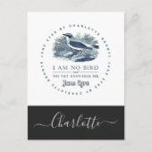 Jane Eyre - ik ben geen vogel - voeg Jouw naam toe Briefkaart (Voorkant)