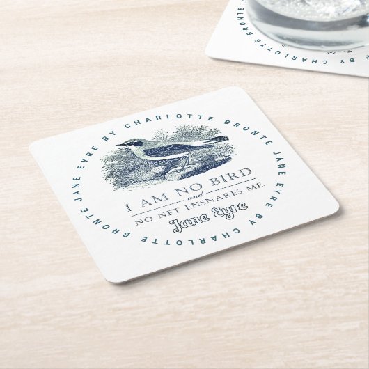 Jane Eyre - ik ben geen vogel -  vogel Kartonnen Onderzetters (Schuin)