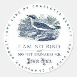 Jane Eyre - ik ben geen vogel -  vogel Ronde Sticker