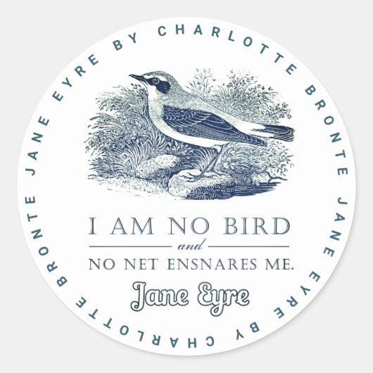 Jane Eyre - ik ben geen vogel - vogel Ronde Sticker (Voorkant)