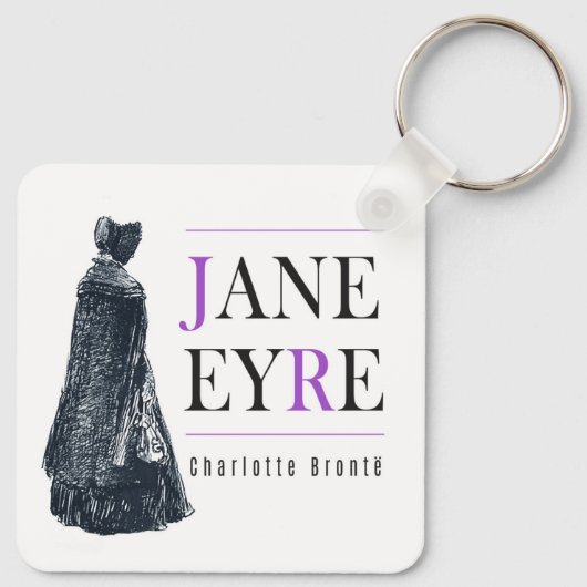 Jane Eyre in Kaap en Bonnet Sleutelhanger (Achterkant)