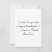Jane Eyre is eerder gelukkig dan het Dignified Quo Bedankkaart (Voorkant)