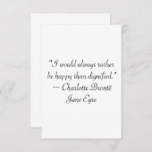 Jane Eyre is eerder gelukkig dan het Dignified Quo Bedankkaart (Voorkant / Achterkant)